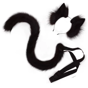 OXXGGKAO Anime Cosplay Đạo Cụ Mèo Tai Và Đuôi Bộ Sang Trọng Lông Thú Tai Hairhoop Carnival Trang Phục Tiệc Lạ Mắt Đầm