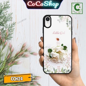 Ốp iphone in hình cực đẹp siêu bền - Cô gái xinh đẹp bên đóa hồng trắng tinh khiết