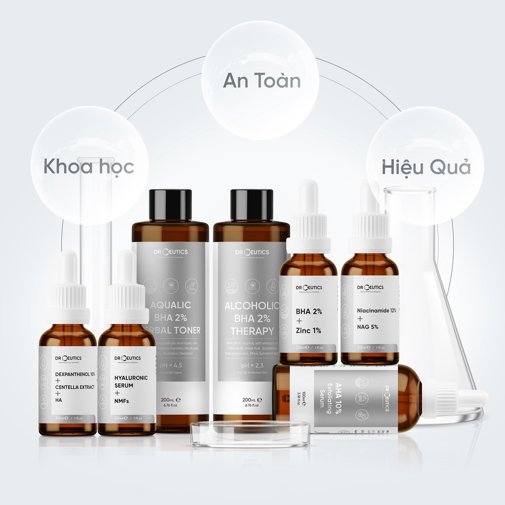Ảnh Serum Cấp Ẩm, Giảm Mụn, Phục Hồi Da Drceutics HA, B5, B3, Niacinamide, Vitamin C 30ml 2
