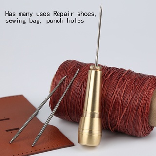 Comereally Bộ 4 Kim Khâu Giày Da Canvas Awl Taper Với Tay Cầm Kim Loại DIY Repa