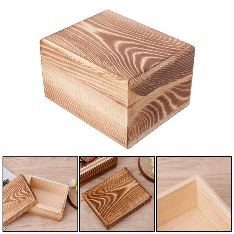 Hộp gỗ có nắp đậy trang trí DIY đa dụng