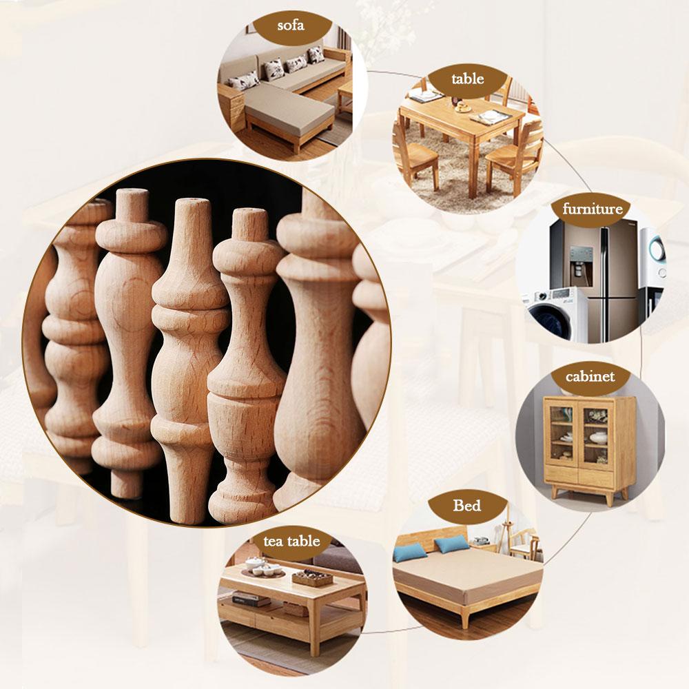 FAVORITEGOODS Vintage Gỗ Khắc Đa Phong Cách Phong Cách Chắc Chắn Ghế Chân