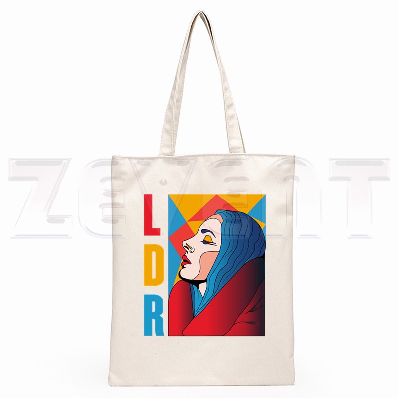 Lana Del Rey Túi Xách Mua Sắm In Logo Hoạt Hình Hipster Đơn Giản Thời Trang Dành Cho Nữ