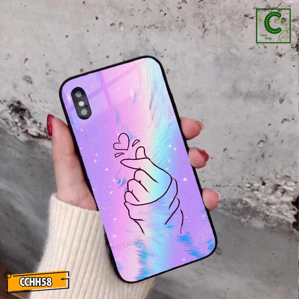 Ốp lưng iphone mặt kính cực đẹp, siêu bền  - Trái tim mộng mơ - 6/6plus/6s/6splus/7/7plus/8/8plus/x/.....