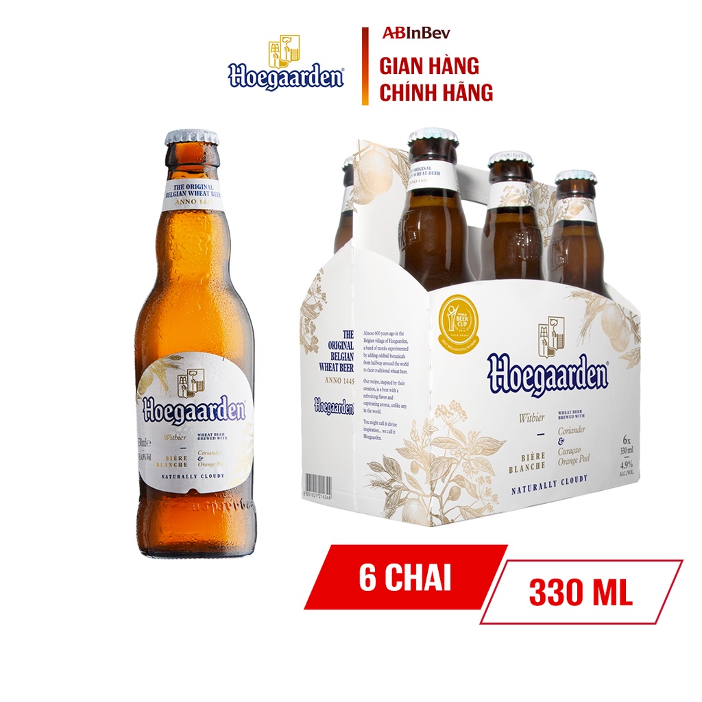 Bia Hoegaarden white lốc 6 chai (330ml/chai)