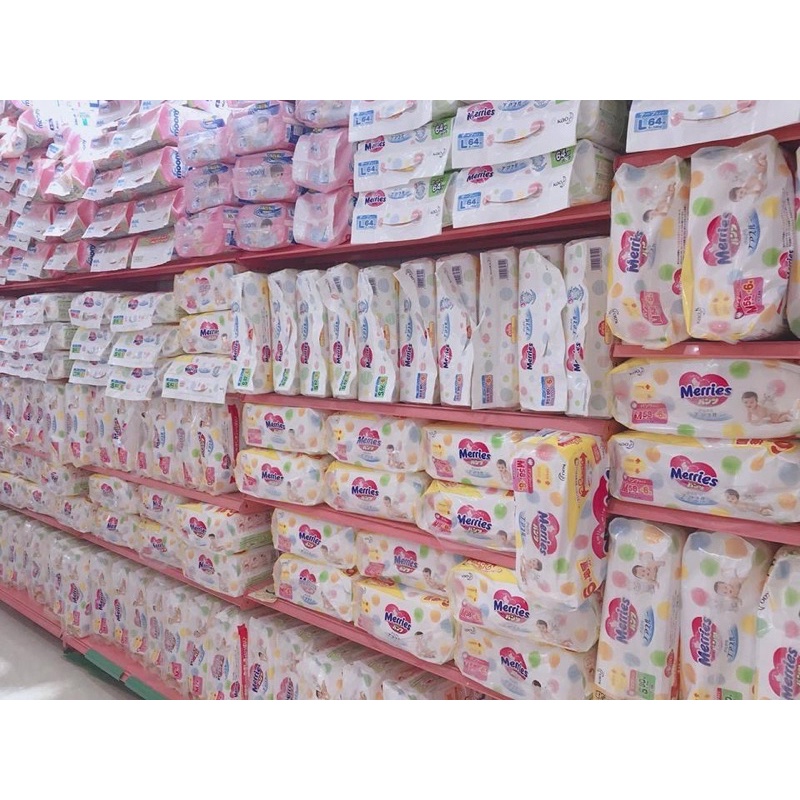 [XẢ KHO] Tã Bỉm Merries Dán/Quần Nội Địa Nhật NB76/S70/M68/L58/M64/L50/XL44/XXL28(Cộng Miếng)