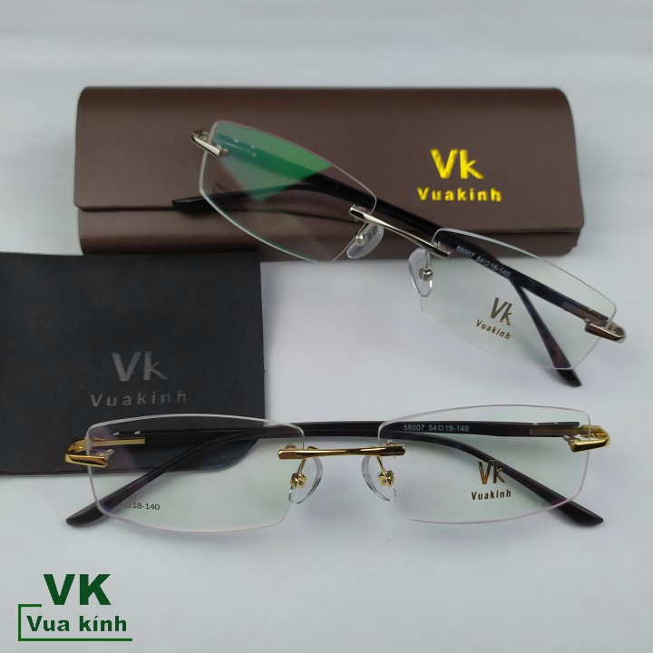Gọng kính cận khoan không viền aluminum VK66