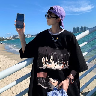 Áo phông 3158 dáng rộng in hình anime phong cách Nhật Bản dành cho nam nữ