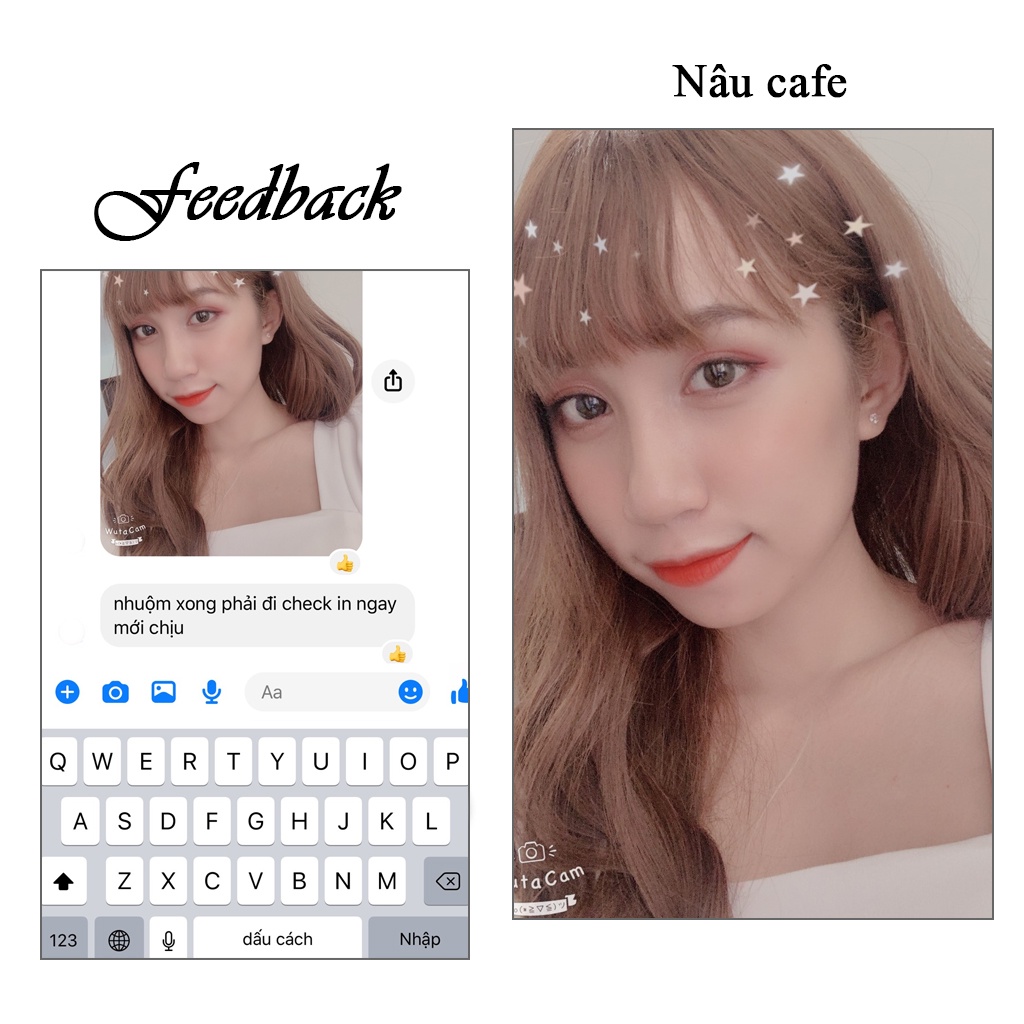 Thuốc nhuộm tóc màu Nâu Caffe 100ml  kem nhuộm lên chuẩn tone