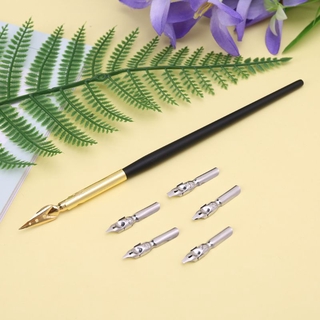 Set bút và ngòi nhúng mực vẽ thư pháp/ ký tên làm quà tặng thanh lịch cổ điển