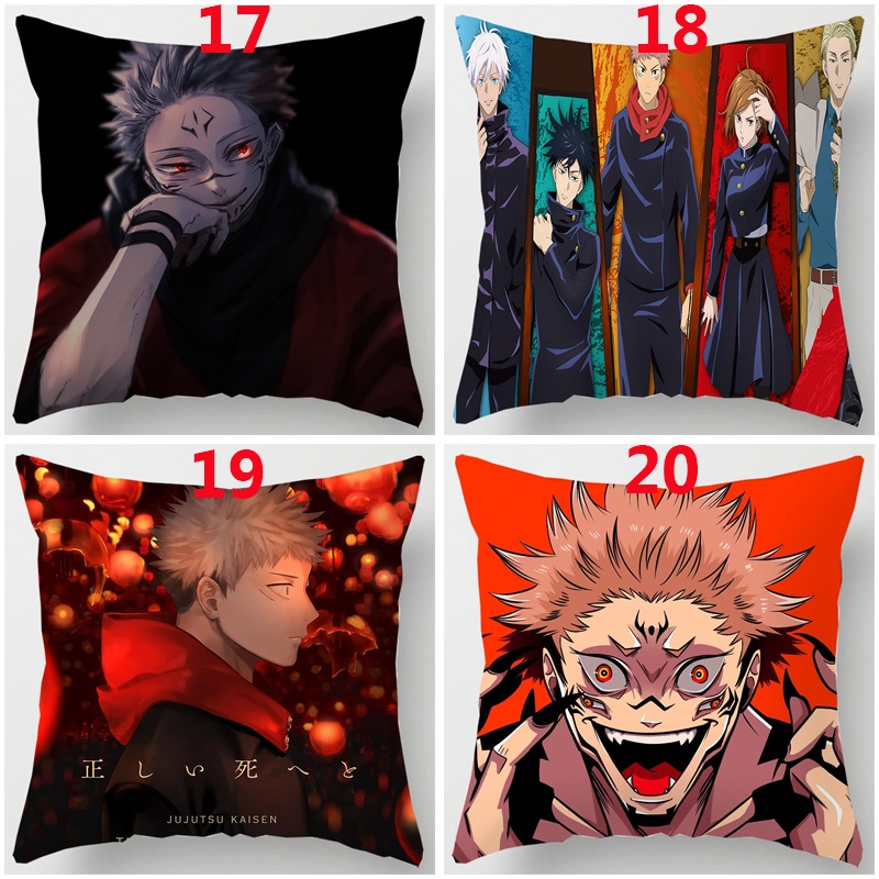 Vỏ bọc gối đơn một mặt in hình hoạt hình Sukuna Jujutsu Kaisen Yuji Itadori 45x45cm