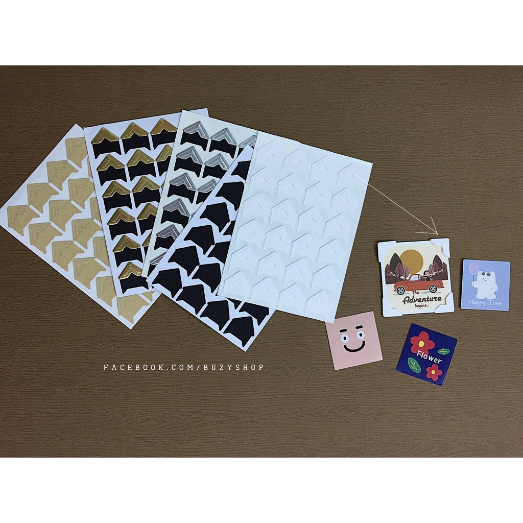 (24 cái) Bọc góc ảnh 3D, sticker góc ảnh [nguyên liệu thủ công, phụ ...