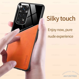 Ốp Điện Thoại Da + Acrylic Tráng Gương Phối Kim Loại Cho Xiaomi Redmi Note 11s 11