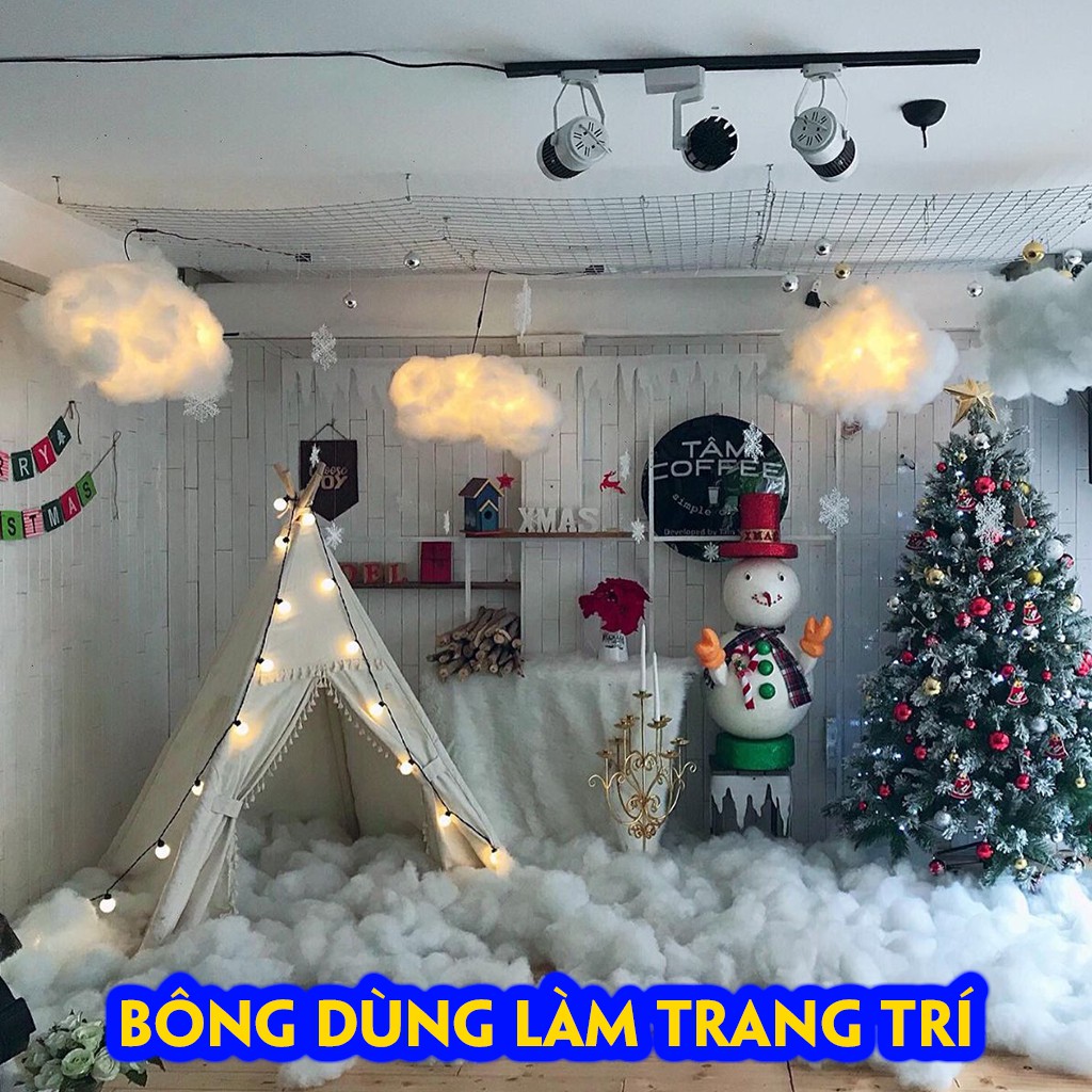 Bông gòn trang trí noel, bông giả tuyết mây giả 1kg HOA GẠO GGK1 trắng, đàn  hồi tốt giá rẻ | Shopee Việt Nam