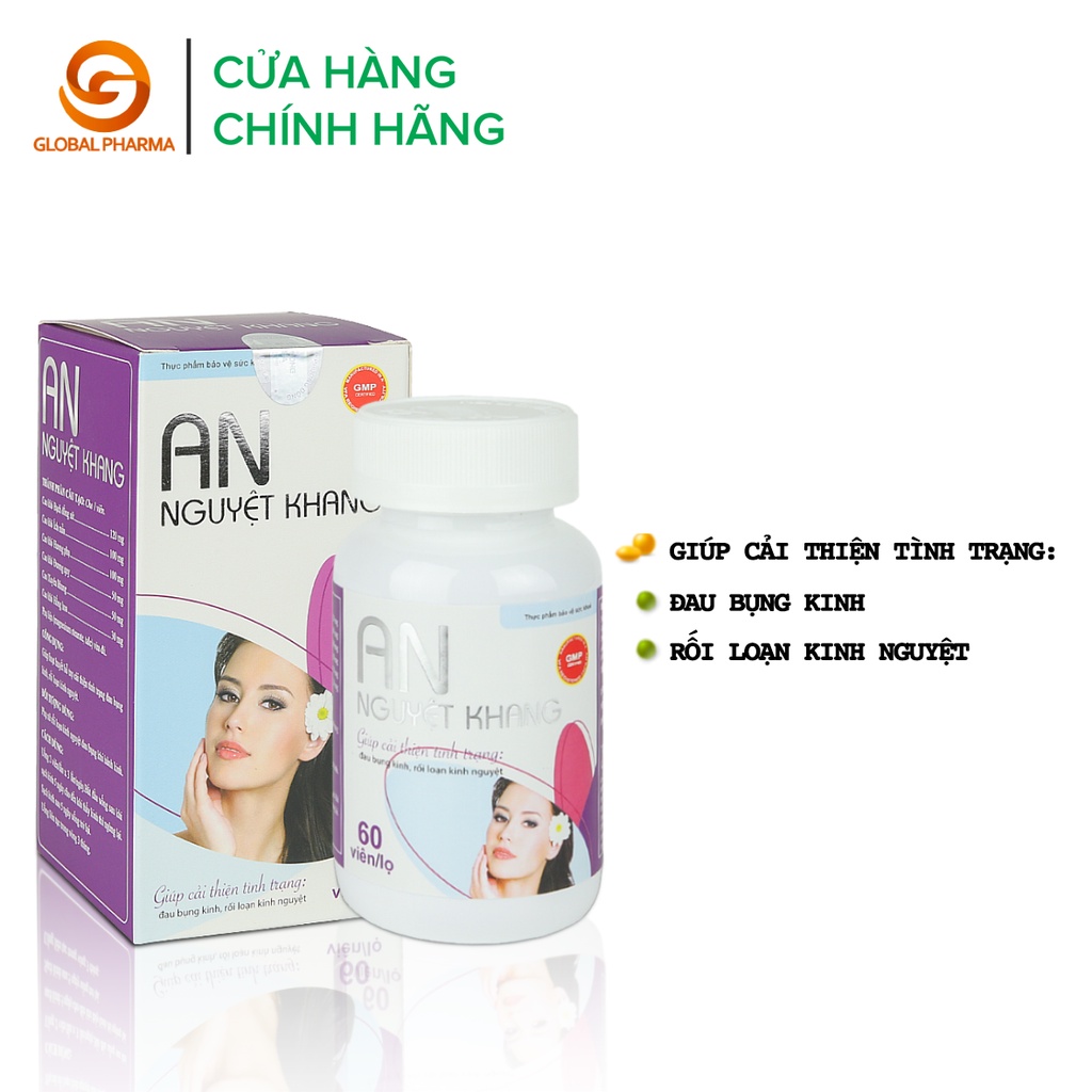 Ảnh An nguyệt khang AnChau cải thiện tình trạng đau bụng kinh rối loạn kinh nguyệt 60 viên nang - Global Pharma 3