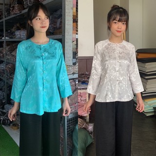 Đồ Lam Đi Chùa # Bà Ba Lụa Gấm Cao Cấp # Có Bá Lẻ Áo Và Quần # Đồ Bộ # Quần Áo