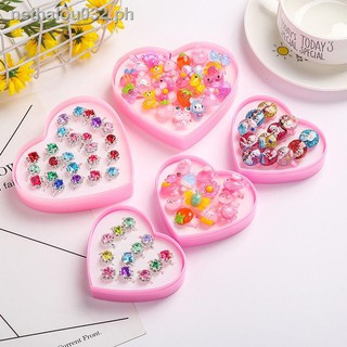 Nhẫn trẻ em mới hoạt hình cô gái công chúa trang sức pha lê đá quý đồ chơi kim cương