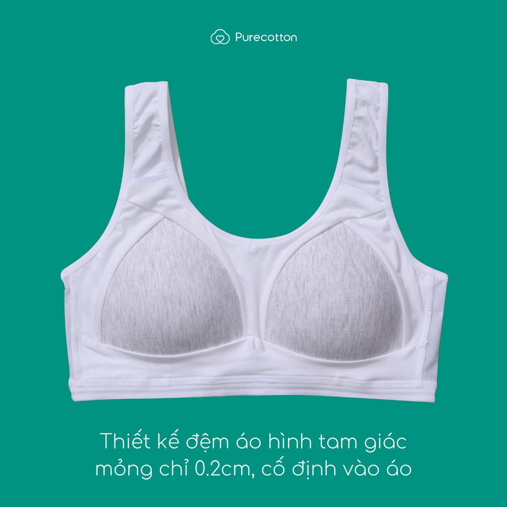 Ảnh Áo lót học sinh Purecotton MÀU XÁM cho bé gái mới lớn chất liệu cotton kiểu dáng chui đầu - đệm mỏng 3
