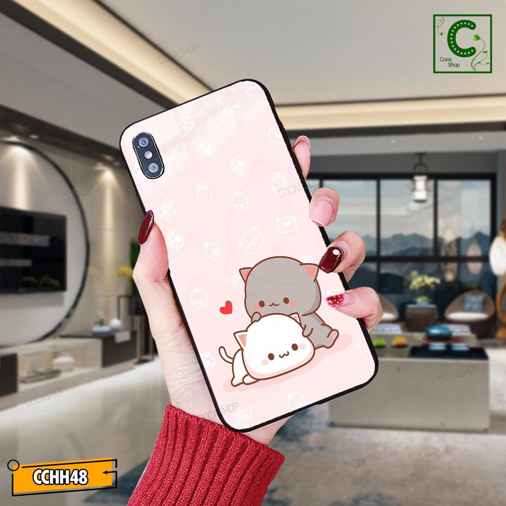 Ốp lưng iphone mặt kính cực đẹp, chống trày xước  - Tình yêu màu hồng - 6/6plus/6s/6splus/7/7plus/8/8plus/x/.....