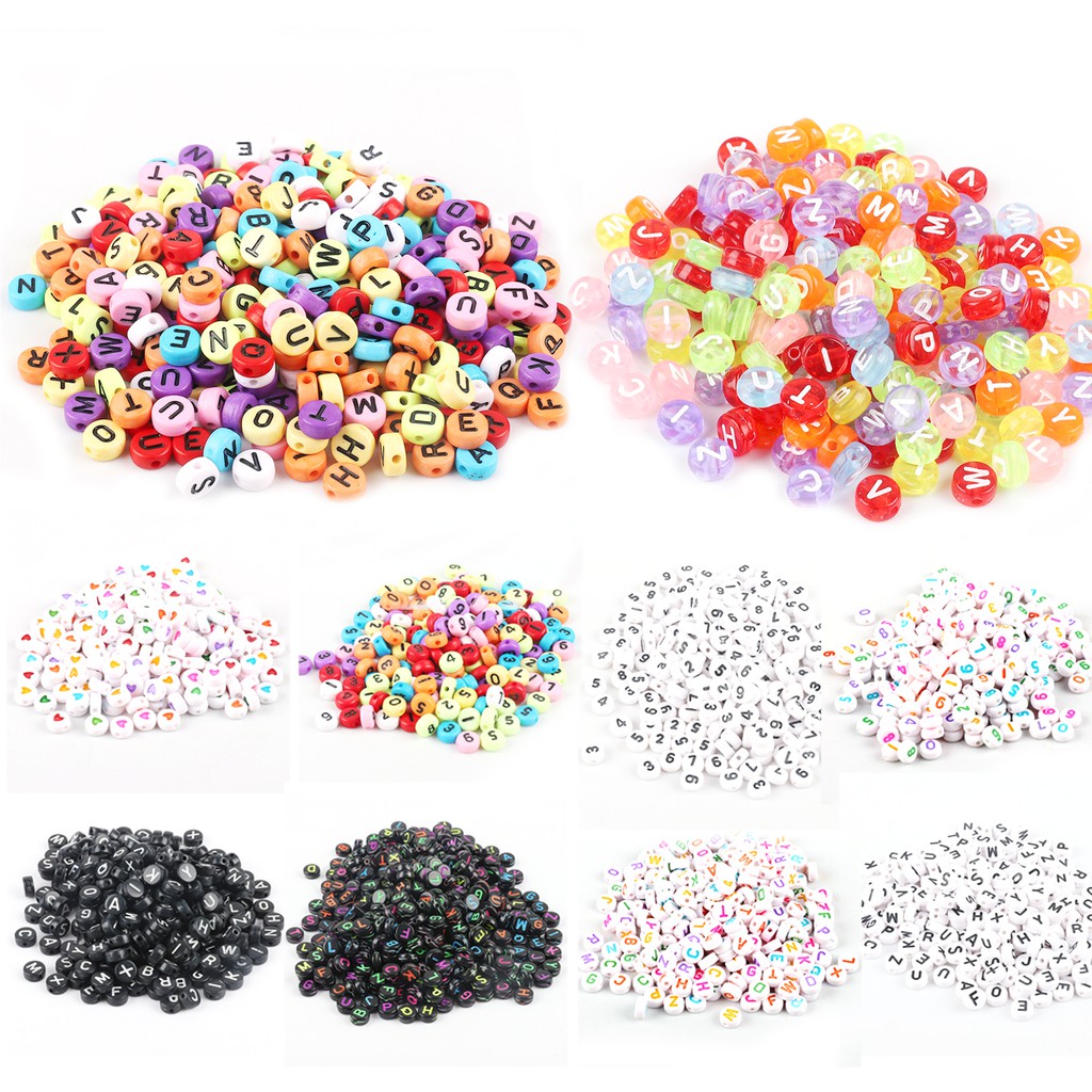 Ảnh mùa hè Set 100 hạt xỏ BEADIA in chữ cái tiếng anh làm đồ trang sức thủ công 4