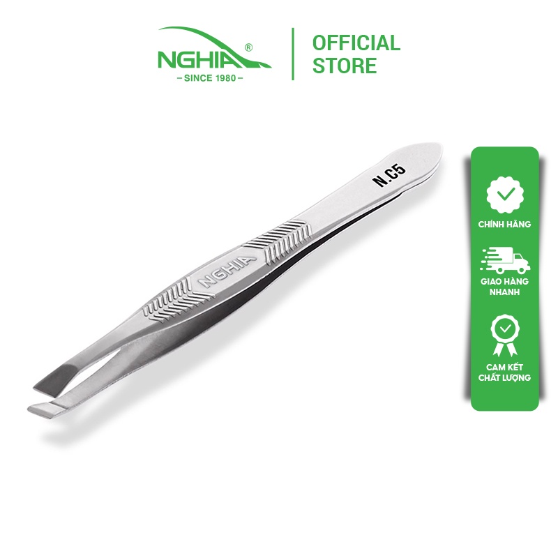 Ảnh Vỉ 5 Cây Nhíp Nhổ Lông Mày, Lông Mũi, Lông Nách, Tóc Bạc Inox KỀM NGHĨA N.C5 - Đầu Xéo 2