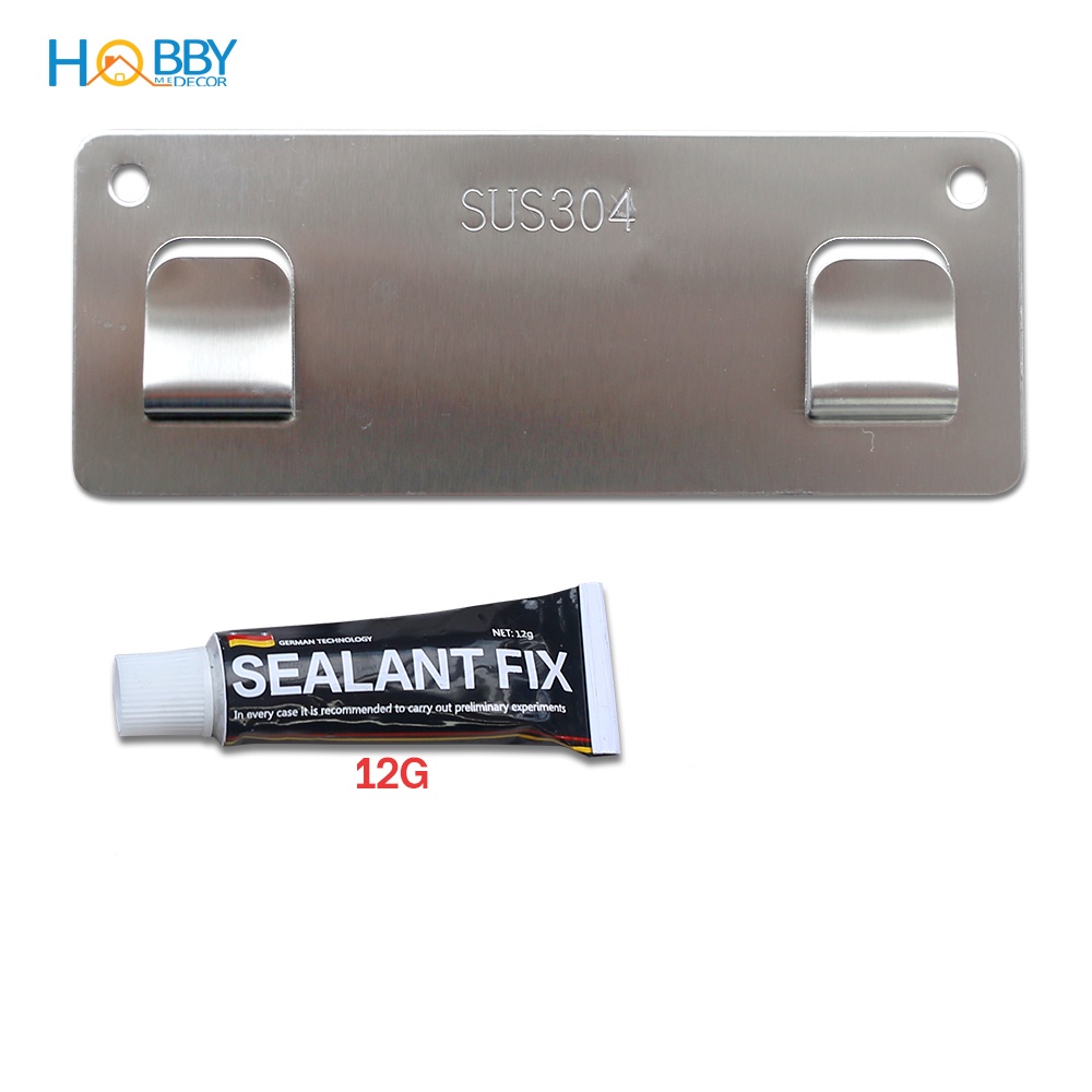 Miếng dán Inox 304 cho dòng kệ rổ nhà bếp HOBBY Home Decor PASS kèm keo dán Sealant Fix 6g