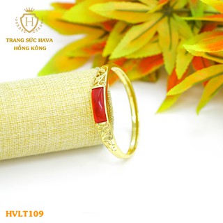 Vòng Tay, Lắc Tay Nữ Mặt Đính Đá, Titan Xi Mạ Vàng Non Cao Cấp - Trang Sức Hava Hong Kong - HVLT109