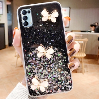 Ốp điện thoại silicon mềm kiểu bướm lấp lánh dành cho OPPO Reno11 reno 10 A18 A16 A54 A74 A94 Reno6 6 Pro Reno6 Z Reno5 5 Pro 5G 4G Reno6
