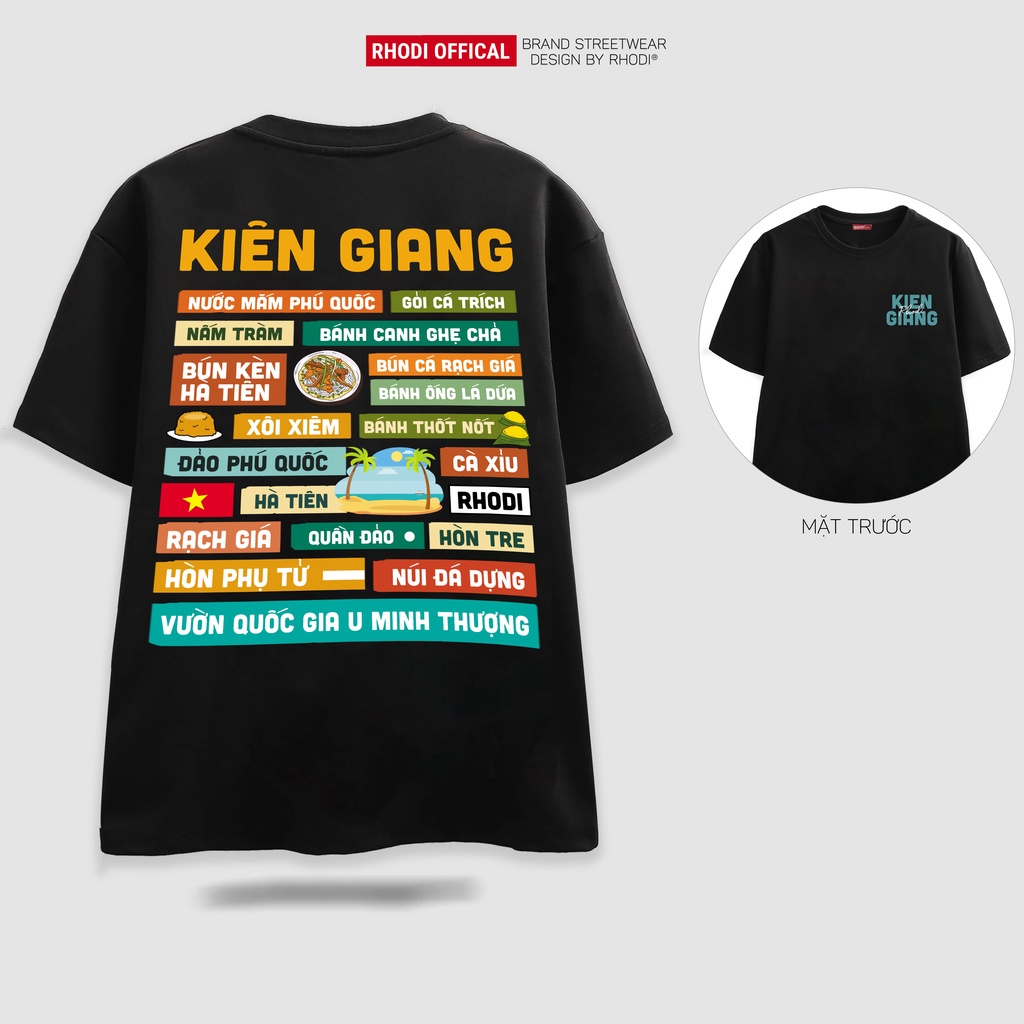 Áo thun local brand RHODI phông cổ tròn tay lỡ unisex nam nữ Kiên Giang