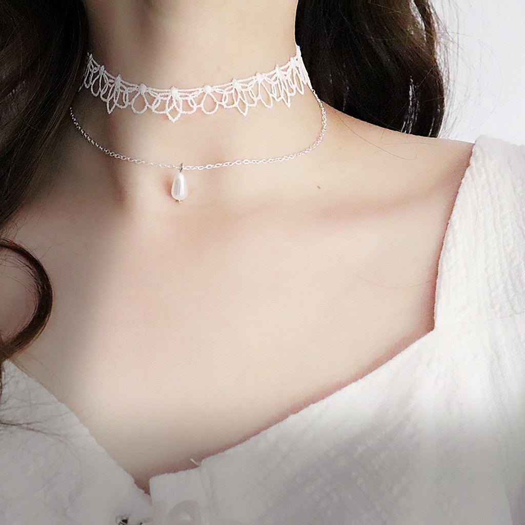 Choker ren trắng