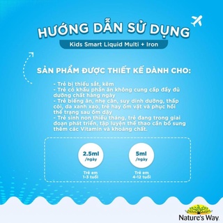 Siro Uống Nature's Way Kids Smart Liquid Multi + Iron Hỗ Trợ Nâng Cao Sức Đề Kháng Cho Trẻ 200ml