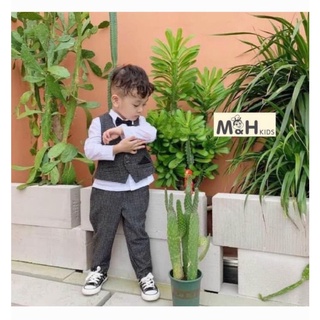 [Made in vietnam] Bộ vest gile kèm áo sơmi trắng chất mềm đẹp hàng shop đẹp