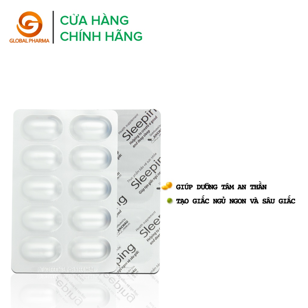 Ảnh Viên uống sleeping AN CHÂU hỗ trợ giấc ngủ, tạo giấc ngủ ngon sâu giấc hộp 3 vỉ 30 viên - globalPharma 4