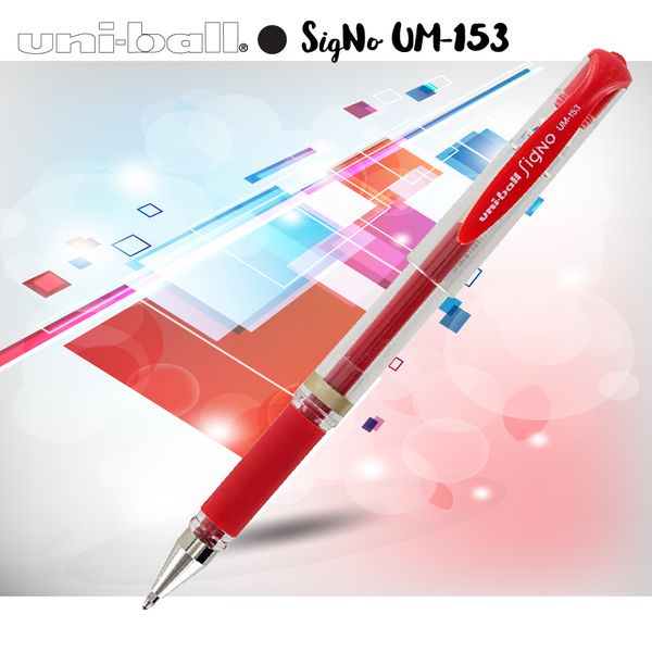 Uni-Ball Signo UM-153 - Ricariche per penna, pennino da 1,0 mm, inchiostro gel, confezione da 12, colore: Nero