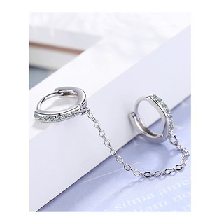 Bông tai khoen dài xỏ 2 lỗ độc đáo BHBT373
