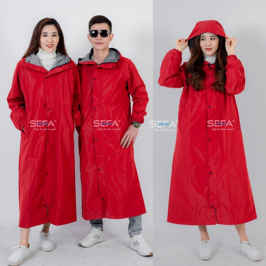 Ảnh Áo mưa măng tô SEFA hai lớp nhiều màu, hàn nhiệt chống nước cao cấp 2