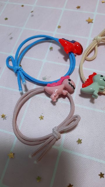 3 Thun Buộc Tóc Cột Tóc Khủng Long Xinh
