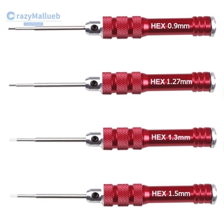 RC Bộ Tua Vít Đầu Lục Giác Màu Đỏ Cho Trực Thăng Điều Khiển Từ Xa Cây lục giác có cán 0.9mm / 1.27mm / 1.3mm / 1.5mm