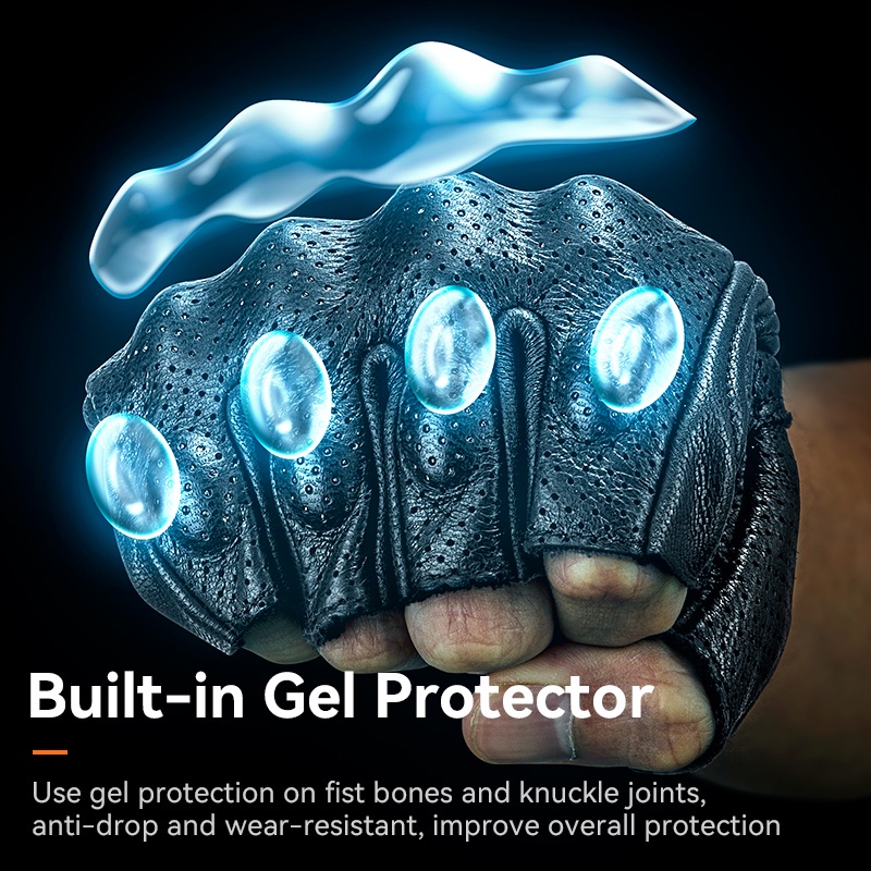ROCKBROS Găng tay bảo vệ xe máy ROCKBROS, Thiết bị chống rơi nửa ngón mỏng dành cho nam giới thích đi xe địa hình