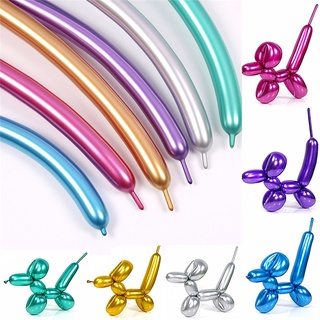 Bộ 50 Bóng Bay Dài Kim Loại DIY Dải Hình Dài Bóng Buộc Xoắn Mô Hình Bóng Bay Cho Sinh Nhật Đám Cưới Tiệc Giáng Sinh