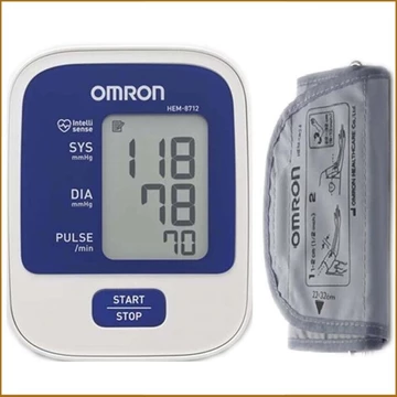 (Ưu Đãi Giá Sốc)Dụng cụ đo huyết áp bắp tay Omron HEM - 8712 BH 5 năm chính hãng - Tặng 5 cây nặn mụn