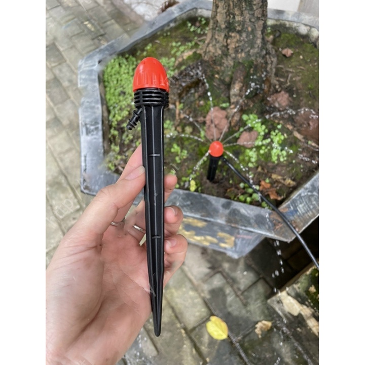 "100 cái - béc tưới nhỏ giọt 8 tia loại cao cấp 18cm, đầu tưới tỏa tròn 360 độ