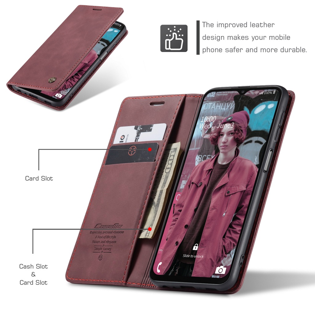 Ốp Điện Thoại Da Kiểu Ví Lật Có Ngăn Thẻ Cho Samsung Galaxy A12 A13 A23 A33 A52 A52S A53 A73 4G 5G