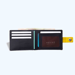 BUTTON HAVIAS ví from ngang nam thời trang vải Oxford chống thấm nước