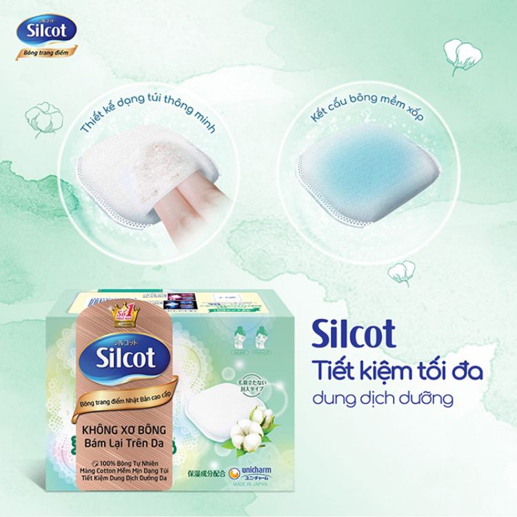 Bông Tẩy Trang Silcot Nhật Bản Cao Cấp (66 miếng) [COCOLUX]
