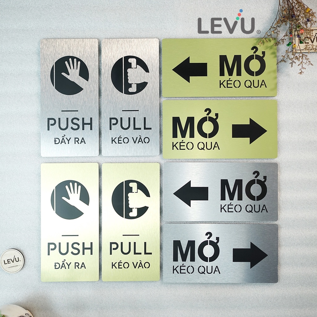 Bảng decor cửa pull push kéo vào đẩy ra bằng hợp kim nhôm aluminium