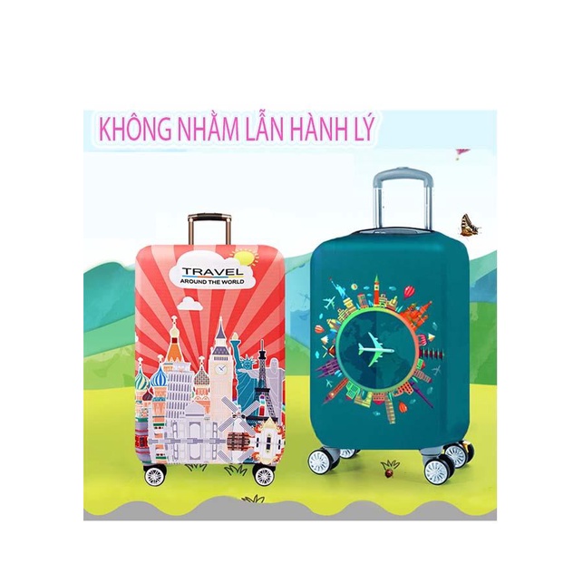 Áo trùm vali thun mềm mại size 20 -24 -28 inch M.E.N đa sắc màu [Siêu Sale]
