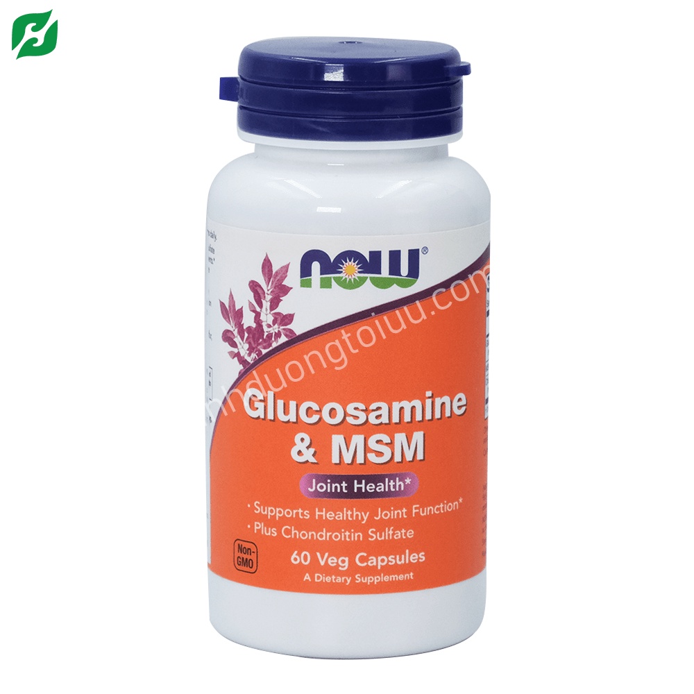 Viên uống Glucosamine & MSM Now (60 viên) – Bổ khớp, sụn giảm thái hoá ...