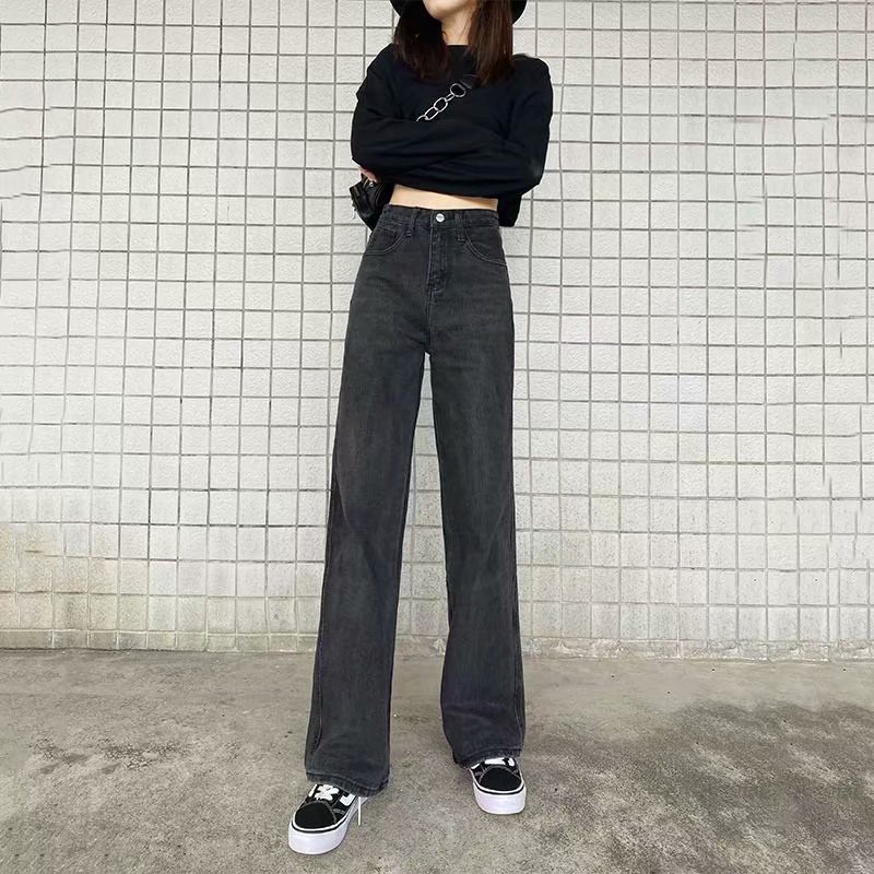 Ảnh Quần jeans lưng cao ống rộng thời trang xinh xắn cho nữ 2020 1