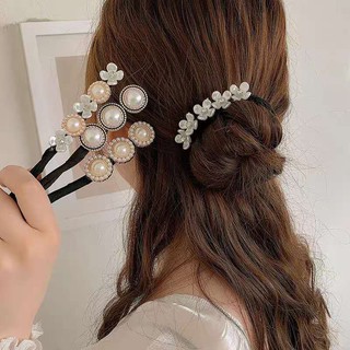 Dây buộc tóc ngọc trai giả thanh lịch trẻ trung cho nữ-Dụng cụ búi tóc hottrend HaminStore